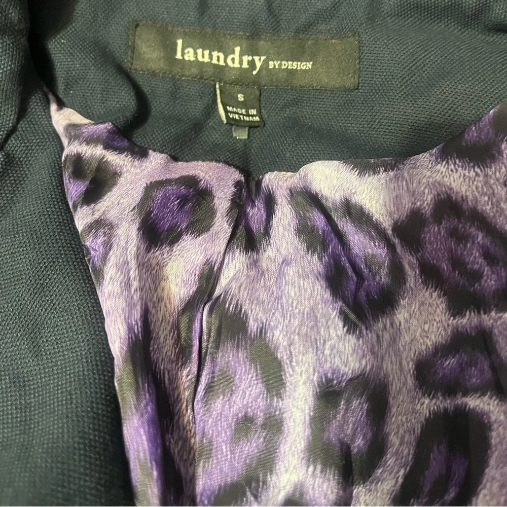 Laundry by Design Navy Trench Coat with Lime Accents